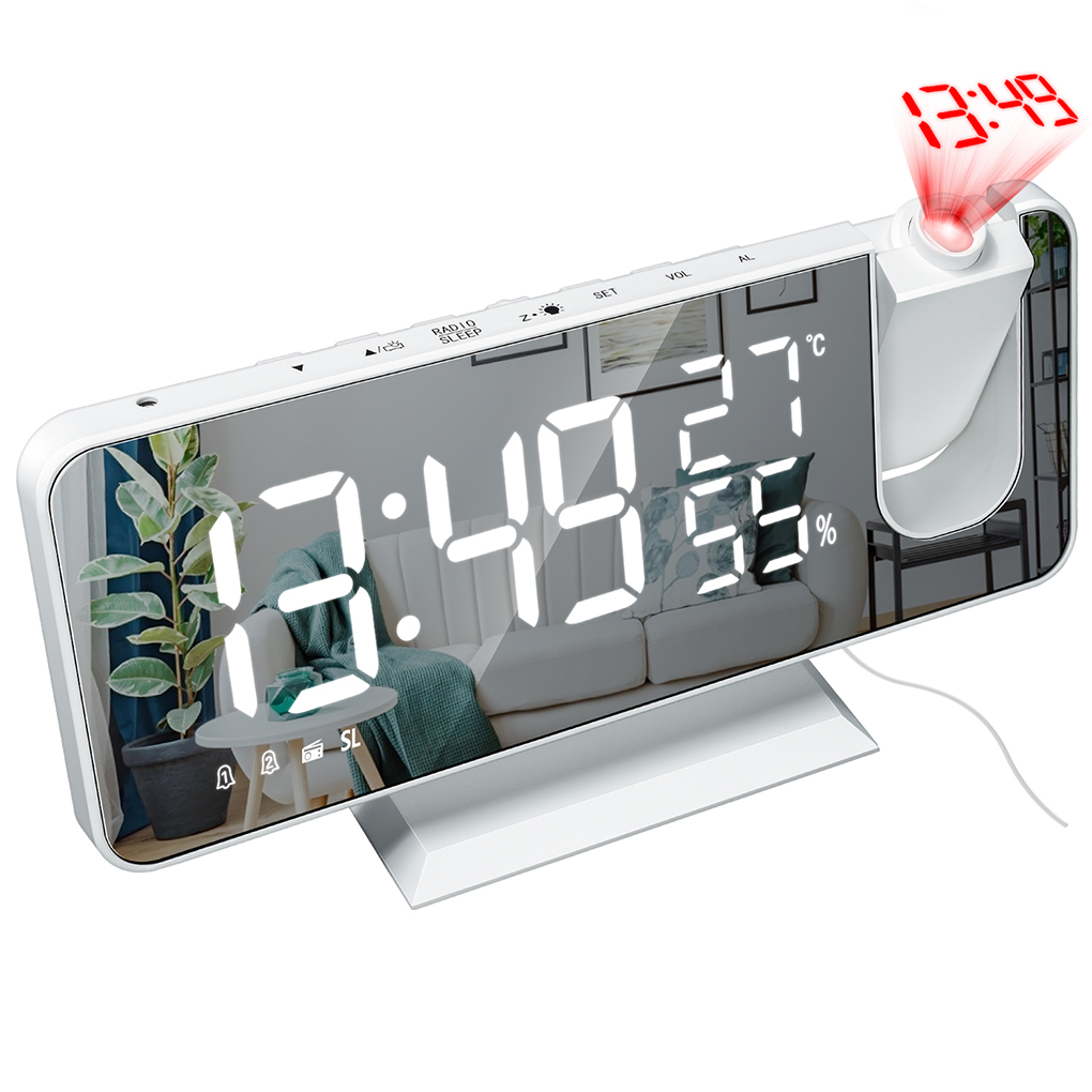 Thermometer Digital - Horloge numérique, thermomètre, hygromètre, projecteur d'horloge,