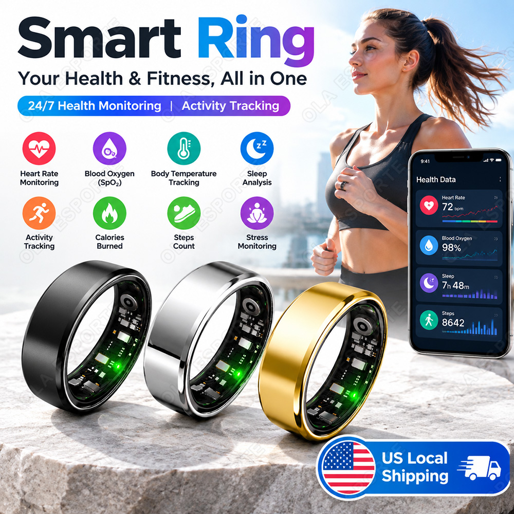 Blood Pressure Monitor - Nouvelle bague intelligente 2026 avec étui